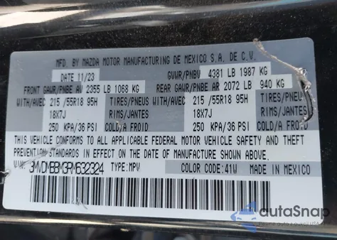 2024 Mazda Cx-30 2.5 S Select Sport z USA, uszkodzony, nr VIN 3MVDMBBM3RM632324